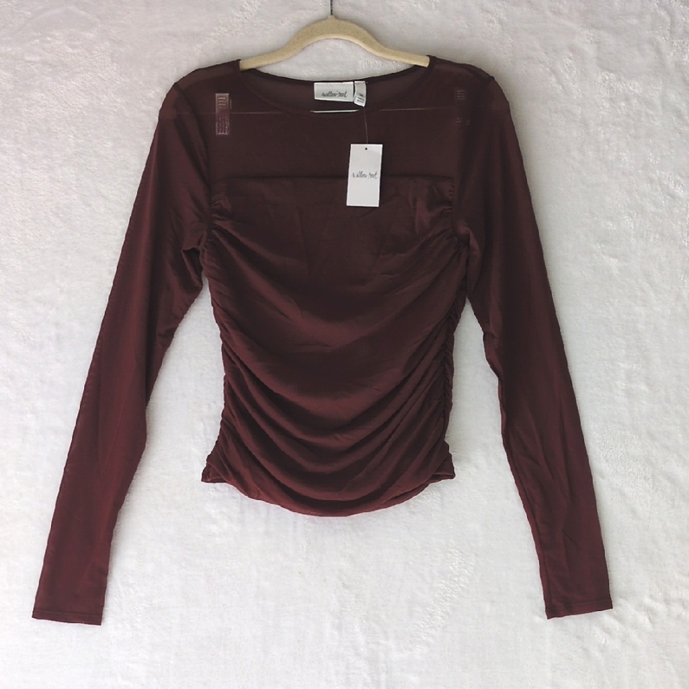 Willow & Root Juniors Purple Plum Ruched Bodycon‎ Shirt Size M